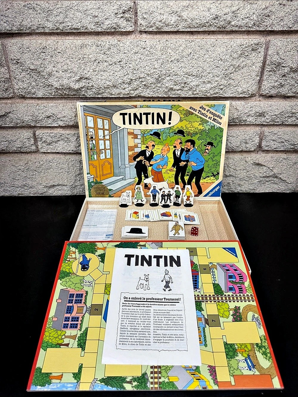Vintage 1987 Tintin Ravensburger Board Game Jeu d’Enquête Hergé French